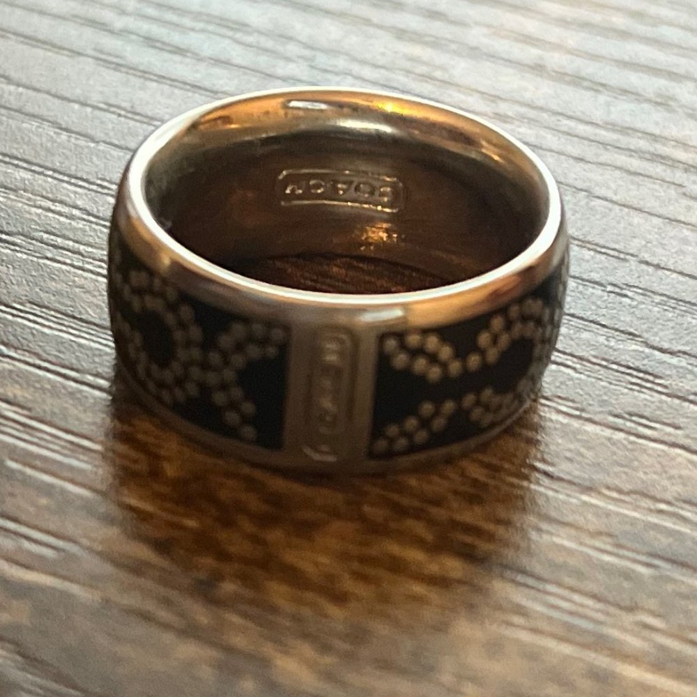 Coach Silver and Black Ring